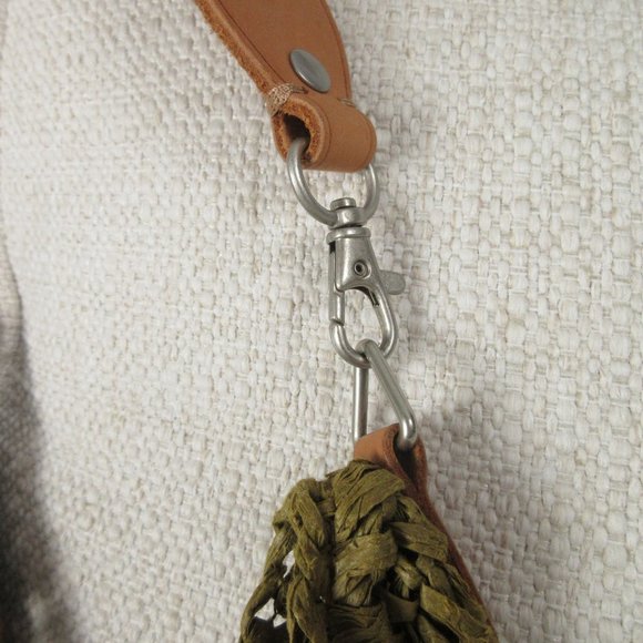 J. Crew Rafia and Ribbon Straw Shoulder Bag Size OS Woven Slouch - Picture 4 of 14